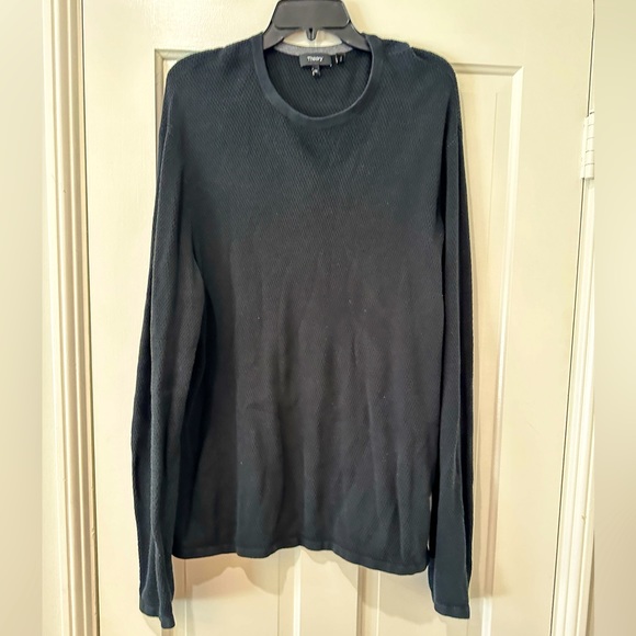 Theory men’s black sweater crewneck jersey knit long sleeve - Picture 2 of 11